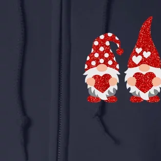 Three Gnomes Happy Valentines Day Gnome Lover Full Zip Hoodie