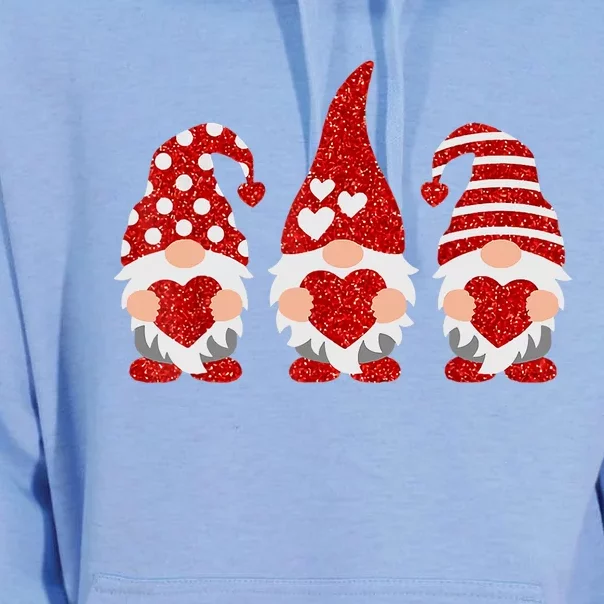 Three Gnomes Happy Valentines Day Gnome Lover Unisex Surf Hoodie