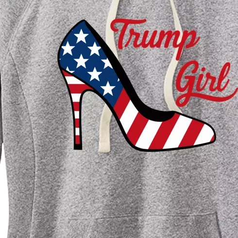 Trump Girl High Heels Stilettos American Flag Trump 2024 Trump Merch Republican Women's Fleece Hoodie