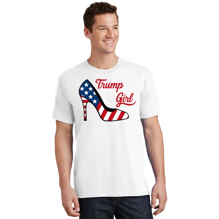 Trump Girl High Heels Stilettos American Flag Trump 2024 Trump Merch Republican T-Shirt