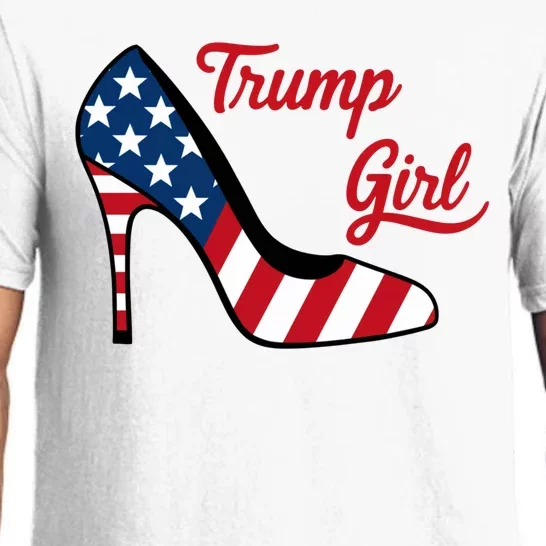 Trump Girl High Heels Stilettos American Flag Trump 2024 Trump Merch Republican Pajama Set