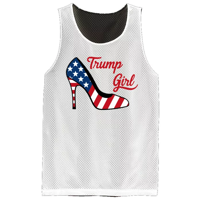 Trump Girl High Heels Stilettos American Flag Trump 2024 Trump Merch Republican Mesh Reversible Basketball Jersey Tank