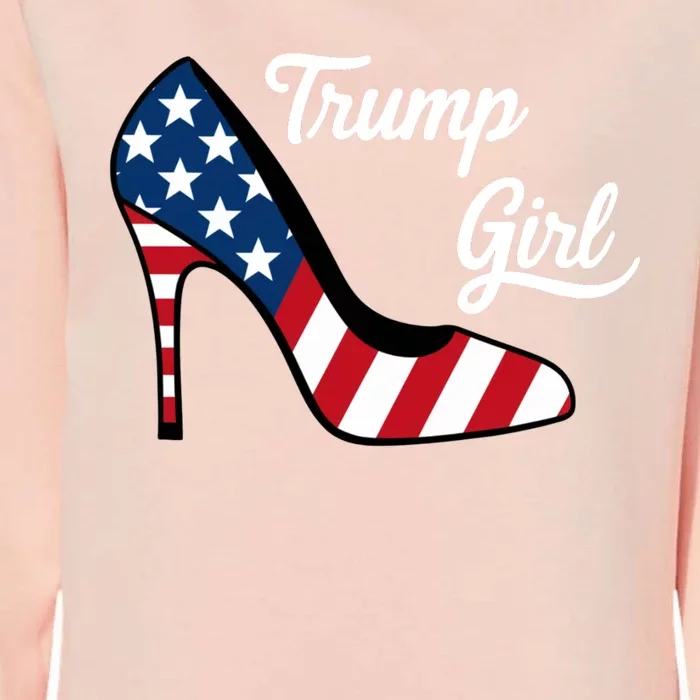 Trump Girl High Heels Stilettos American Flag Trump 2024 Republican Trump Merch Womens California Wash Sweatshirt