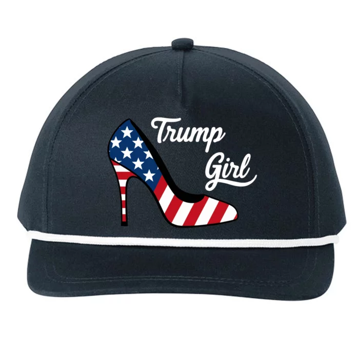 Trump Girl High Heels Stilettos American Flag Trump 2024 Republican Trump Merch Snapback Five-Panel Rope Hat