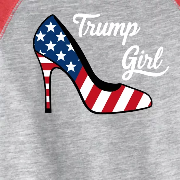 Trump Girl High Heels Stilettos American Flag Trump 2024 Republican Trump Merch Toddler Fine Jersey T-Shirt