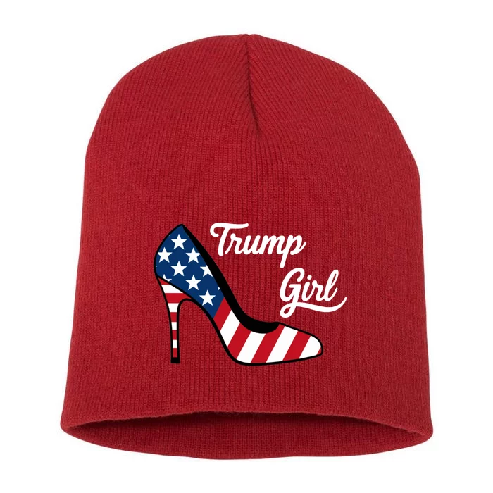 Trump Girl High Heels Stilettos American Flag Trump 2024 Republican Trump Merch Short Acrylic Beanie