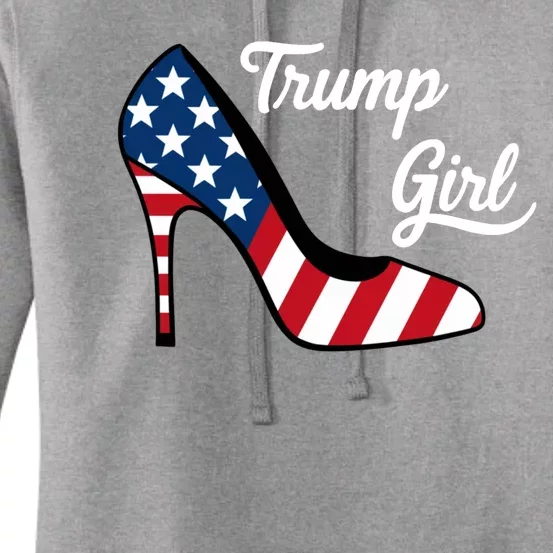 Trump Girl High Heels Stilettos American Flag Trump 2024 Republican Trump Merch Women's Pullover Hoodie