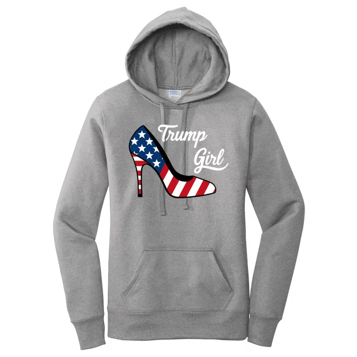 Trump Girl High Heels Stilettos American Flag Trump 2024 Republican Trump Merch Women's Pullover Hoodie