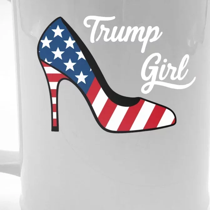 Trump Girl High Heels Stilettos American Flag Trump 2024 Republican Trump Merch Front & Back Beer Stein