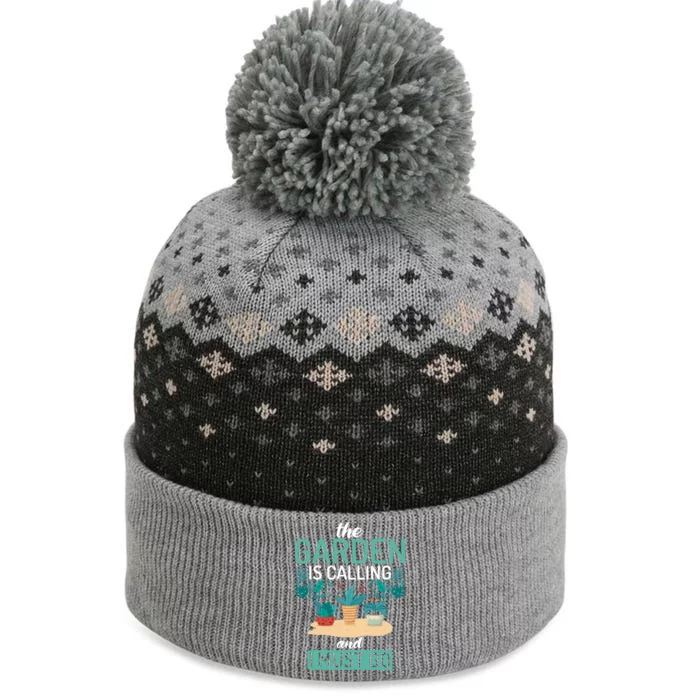 The Garden Is Calling And I Must Go Outdoor And Gardening Gift The Baniff Cuffed Pom Beanie