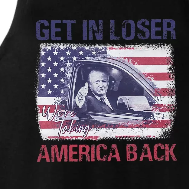 Trump Get In Loser WeRe Taking America Back Ladies Tri-Blend Wicking Tank