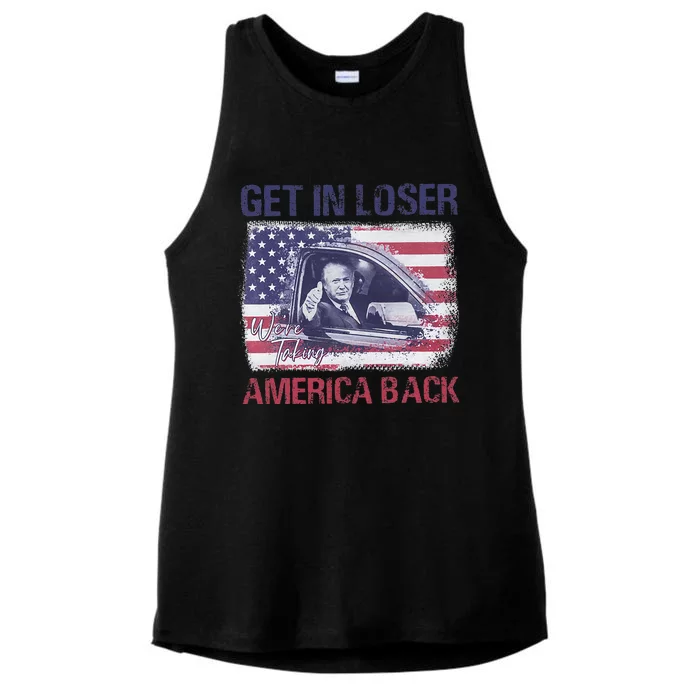 Trump Get In Loser WeRe Taking America Back Ladies Tri-Blend Wicking Tank