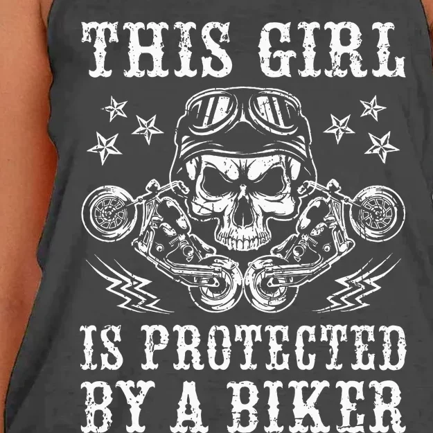 This Girl Is Protected By A Biker Women's Knotted Racerback Tank