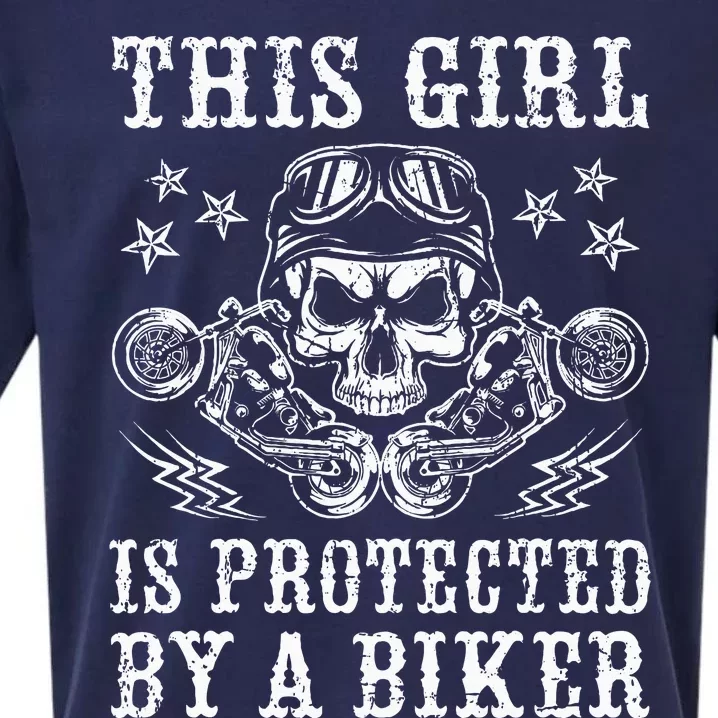 This Girl Is Protected By A Biker Sueded Cloud Jersey T-Shirt