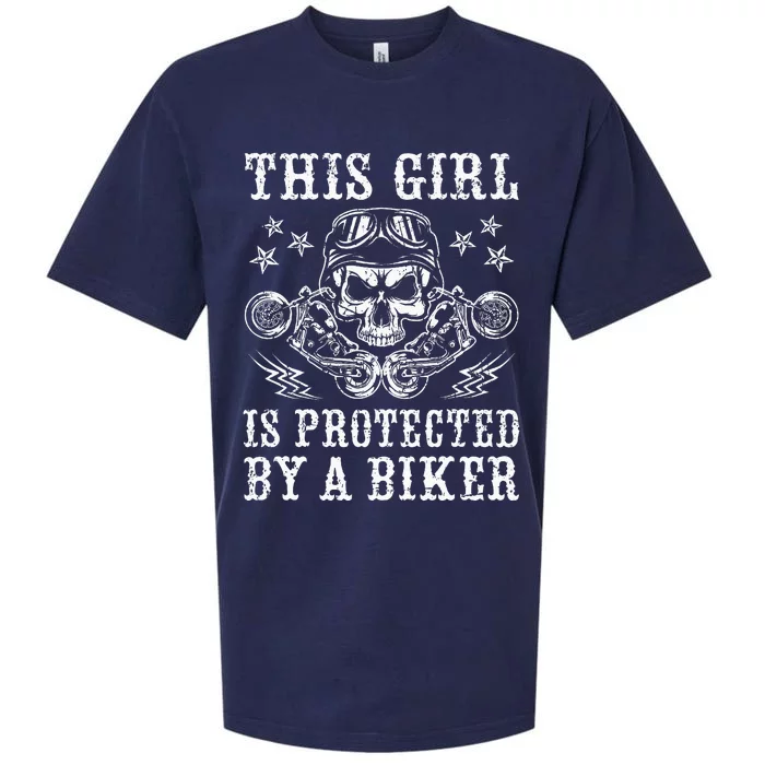 This Girl Is Protected By A Biker Sueded Cloud Jersey T-Shirt