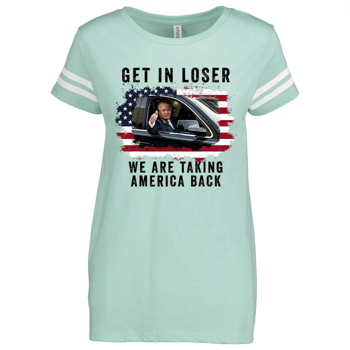 Trump Get In Loser WeRe Taking America Back Trump Merica Enza Ladies Jersey Football T-Shirt