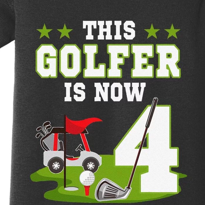 This Golfer Is Now 4 Year Old Birthday 4rd Golf Party Baby Bodysuit