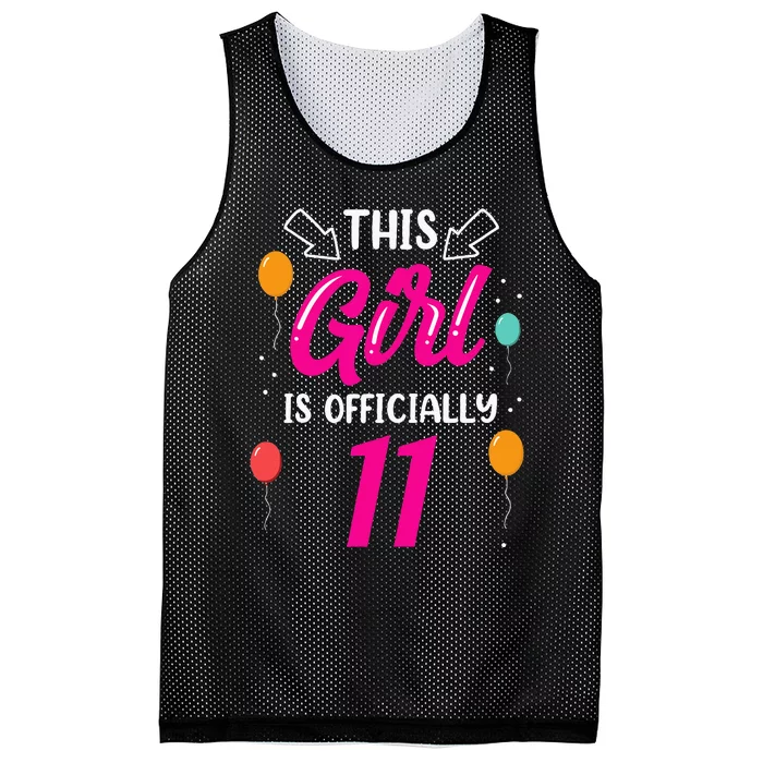 This Girl Is 11 Years Old Age Girls Birthday Mesh Reversible Basketball Jersey Tank