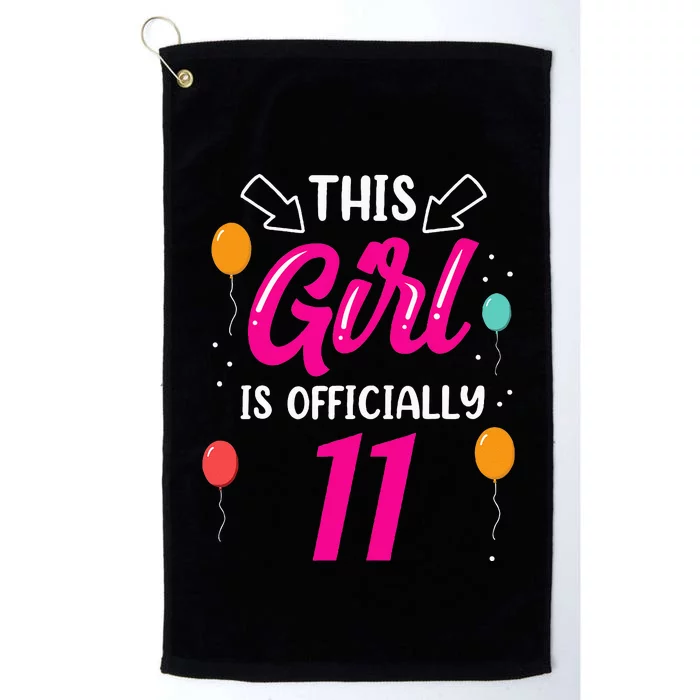 This Girl Is 11 Years Old Age Girls Birthday Platinum Collection Golf Towel