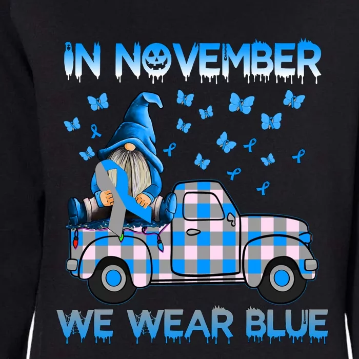 Truck Gnomes In November We Wear Blue Diabetes Awareness Meaningful Gift Womens California Wash Sweatshirt