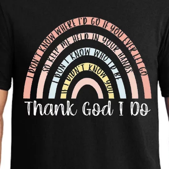 Thank God I Do Rainbow Christian Pajama Set