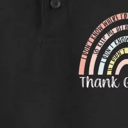 Thank God I Do Rainbow Christian Dry Zone Grid Performance Polo