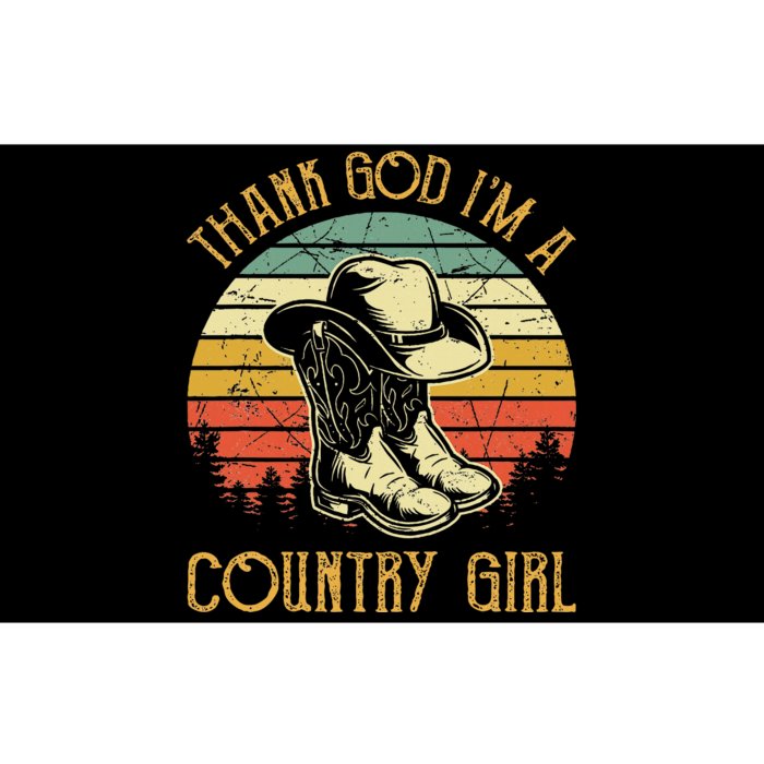 Thank God IM A Country Music Girl Cowgirl Western Bumper Sticker