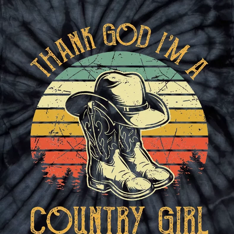 Thank God IM A Country Music Girl Cowgirl Western Tie-Dye T-Shirt