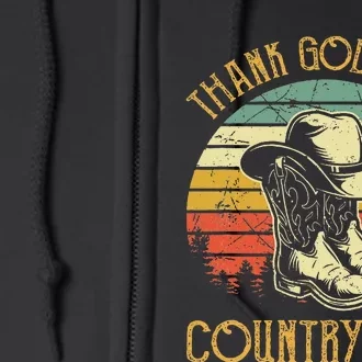 Thank God IM A Country Music Girl Cowgirl Western Full Zip Hoodie