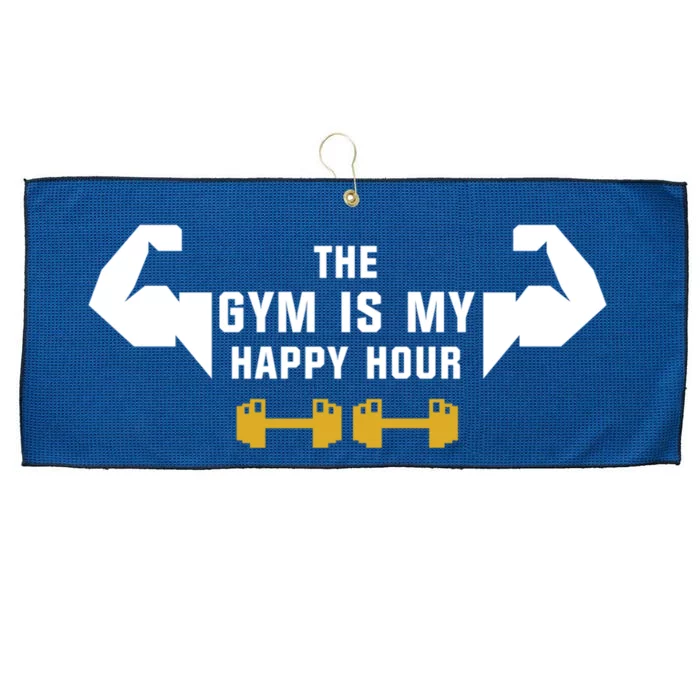 The Gym Is My Happy Hour Workout Motivation And Meaningful Gift Large Microfiber Waffle Golf Towel