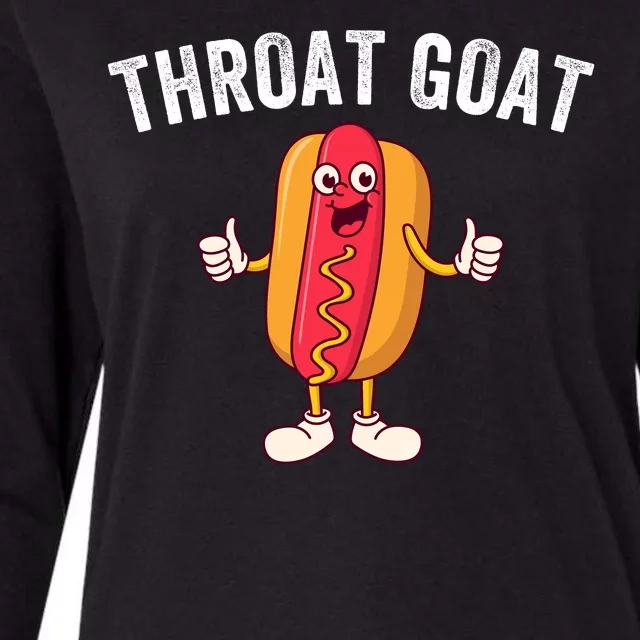 Throat Goat Inappropriate Comment Funny Gag Gift White Elephant Prank Gift Womens Cotton Relaxed Long Sleeve T-Shirt