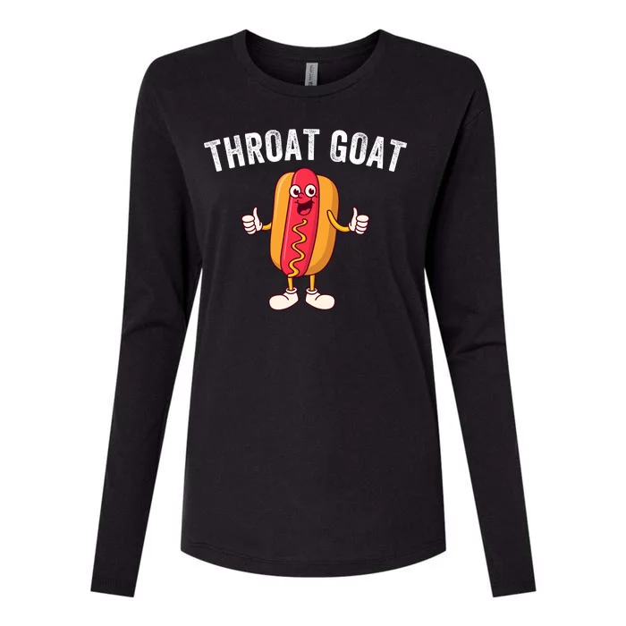 Throat Goat Inappropriate Comment Funny Gag Gift White Elephant Prank Gift Womens Cotton Relaxed Long Sleeve T-Shirt