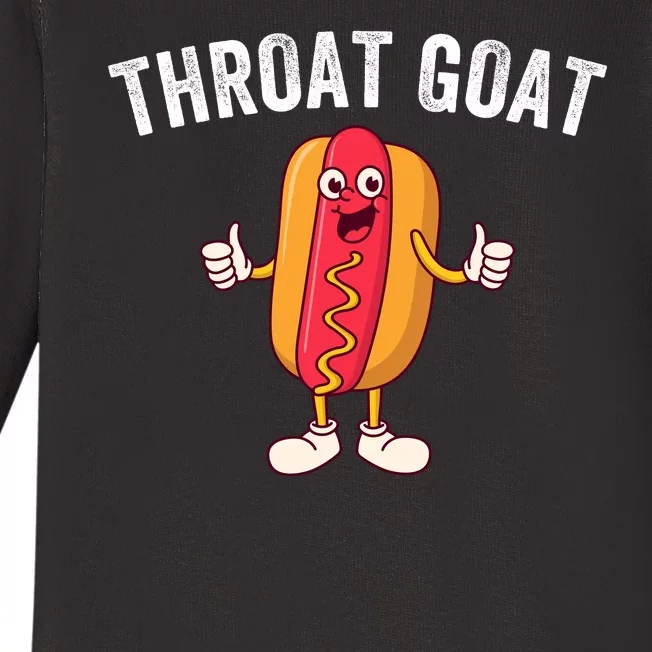 Throat Goat Inappropriate Comment Funny Gag Gift White Elephant Prank Gift Baby Long Sleeve Bodysuit