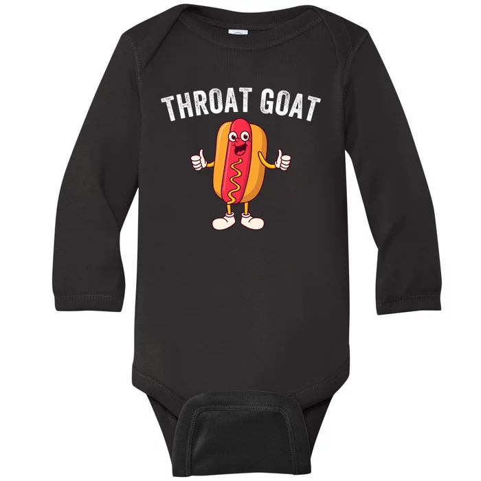 Throat Goat Inappropriate Comment Funny Gag Gift White Elephant Prank Gift Baby Long Sleeve Bodysuit