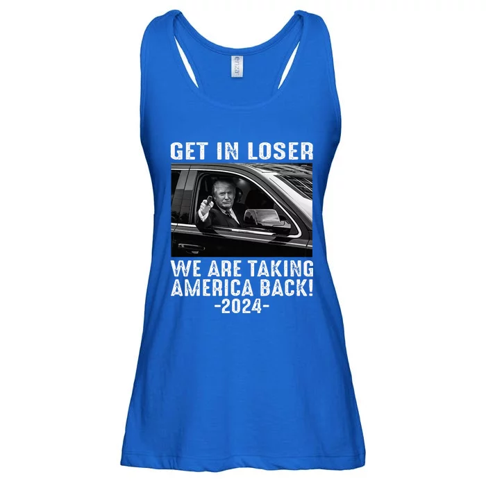 Trump Get In Loser We Are Taking America Back Ladies Essential Flowy Tank