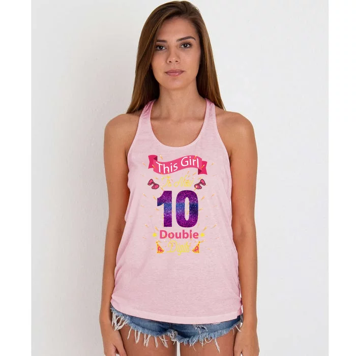 This Girl Is Now 10 Double Digit Cool Gift Women's Knotted Racerback Tank