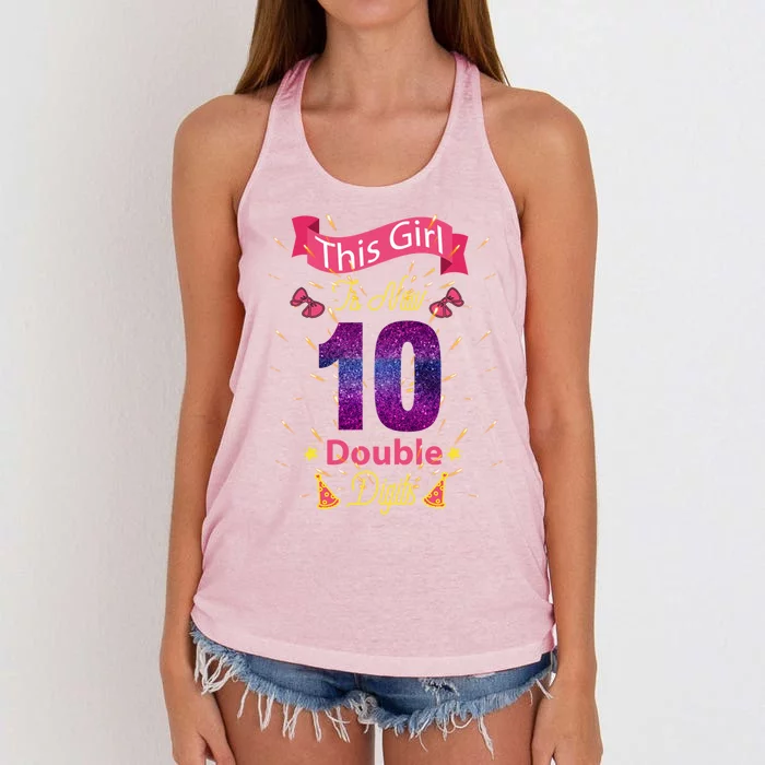 This Girl Is Now 10 Double Digit Cool Gift Women's Knotted Racerback Tank