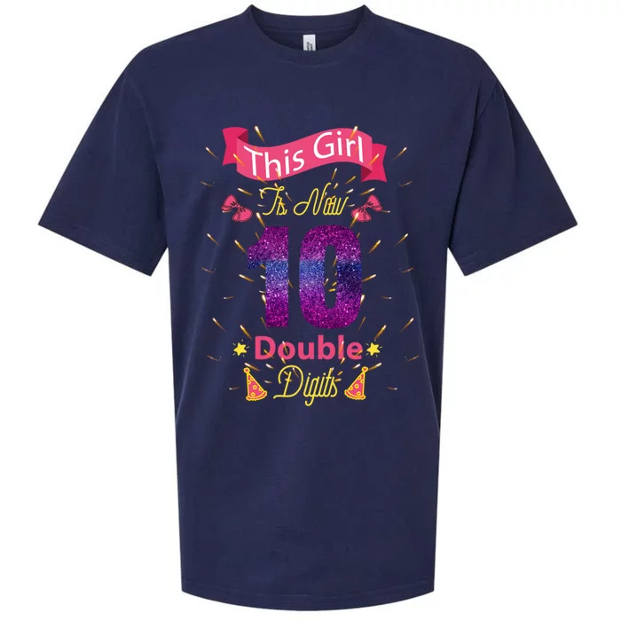 This Girl Is Now 10 Double Digit Cool Gift Sueded Cloud Jersey T-Shirt