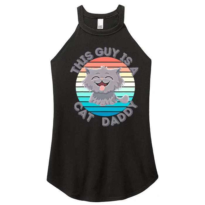 This Guy Is A Cat Dad Vintage Funny Women’s Perfect Tri Rocker Tank