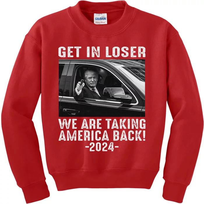 Trump Get In Loser We Are Taking America Back Republican Kids Sweatshirt