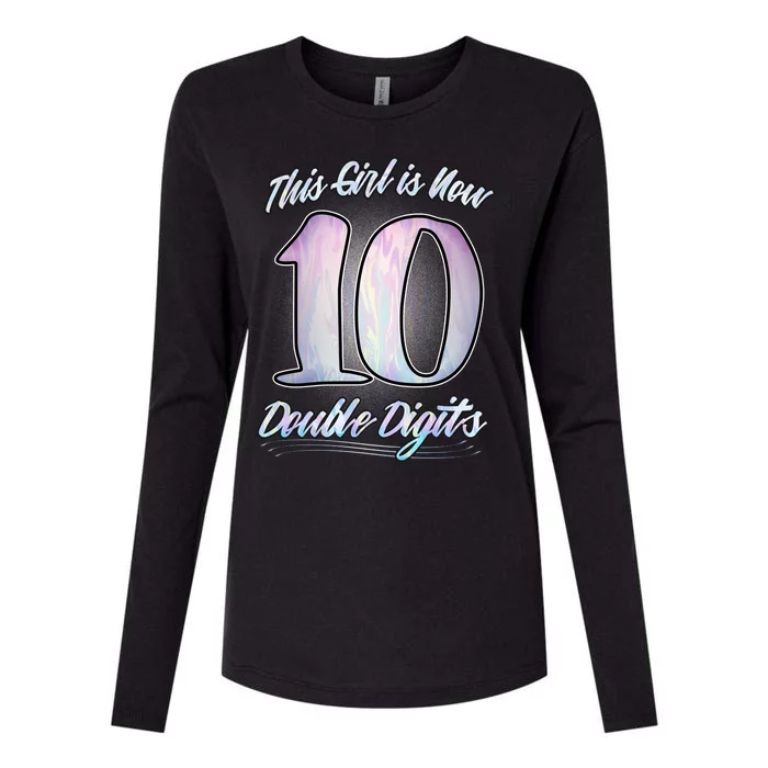 This Girl Is Now 10 Double Digits Birthday Gift Womens Cotton Relaxed Long Sleeve T-Shirt