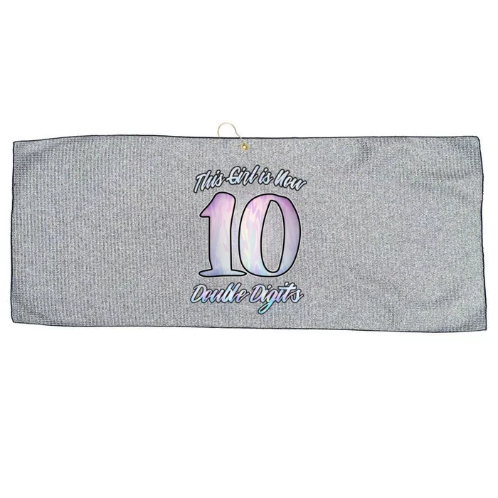 This Girl Is Now 10 Double Digits Birthday Gift Large Microfiber Waffle Golf Towel