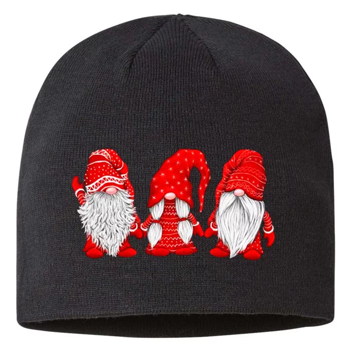 Three Gnomes In Red Costume Christmas 8 1/2in Sustainable Knit Beanie