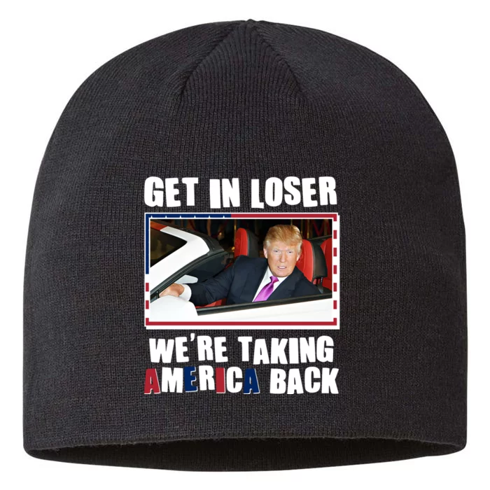 Trump Get In Loser Were Taking America Back 8 1/2in Sustainable Knit Beanie