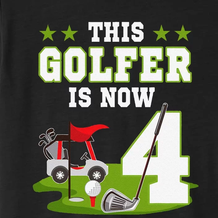 This Golfer Is Now 4 Year Old Birthday 4rd Golf Party ChromaSoft Performance T-Shirt