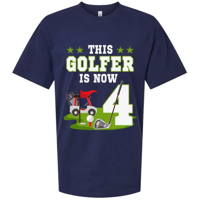 This Golfer Is Now 4 Year Old Birthday 4rd Golf Party Sueded Cloud Jersey T-Shirt