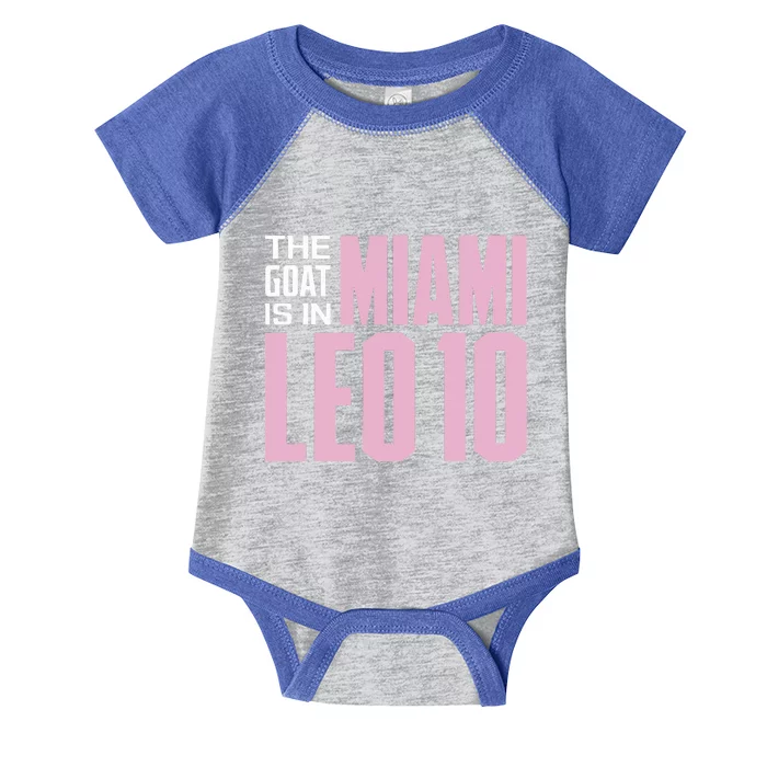 The GOAT Is In Miami Leo 10 Infant Baby Jersey Bodysuit