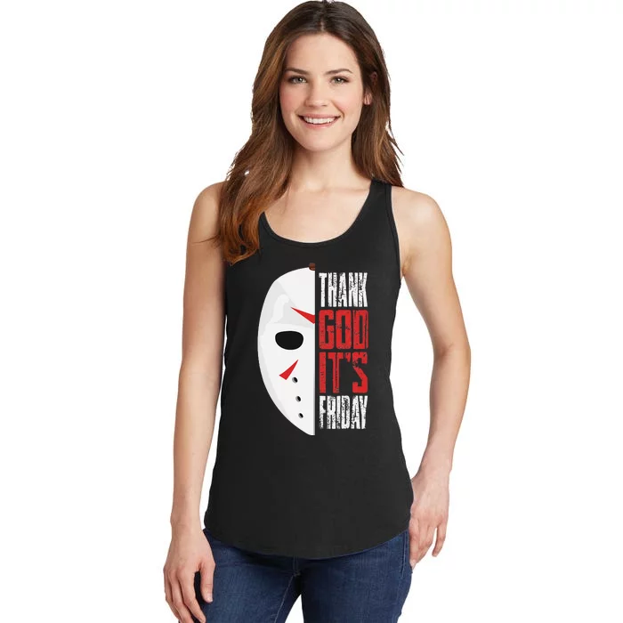 Thank God Its Friday Halloween Horror Scary Movies Ladies Essential Tank