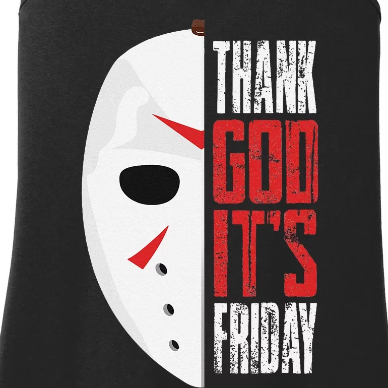 Thank God Its Friday Halloween Horror Scary Movies Ladies Essential Tank