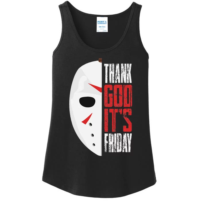 Thank God Its Friday Halloween Horror Scary Movies Ladies Essential Tank